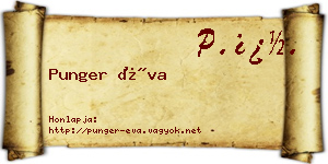 Punger Éva névjegykártya